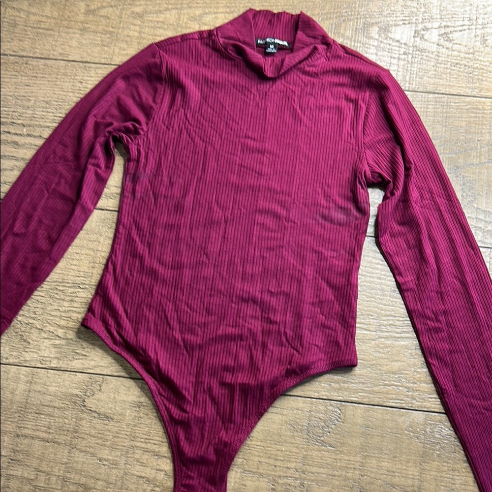 Fashion Nova Red Fitted Polo Bodysuit